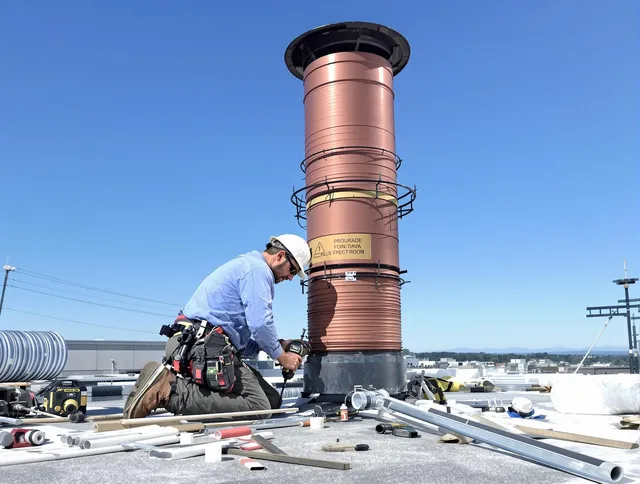 Installed chimney liner by Willoughby Chimney Sweep in Willoughby, OH