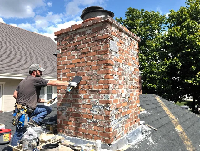 Completed chimney rebuild by Willoughby Chimney Sweep in Willoughby, OH