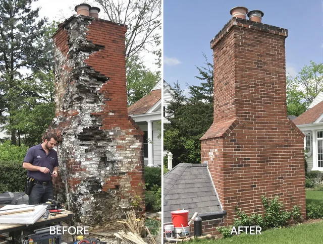 Willoughby Chimney Sweep performing a full chimney restoration in Willoughby, OH