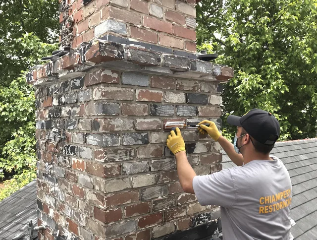 In-progress chimney restoration by Willoughby Chimney Sweep in Willoughby, OH