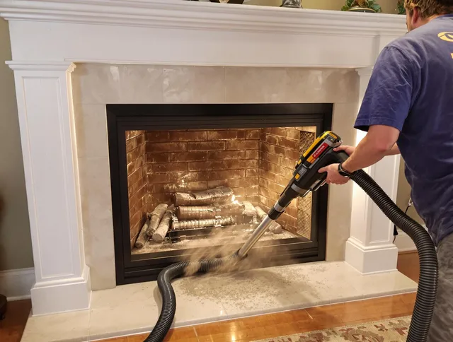 Fireplace cleaning performed by Willoughby Chimney Sweep in Willoughby, OH