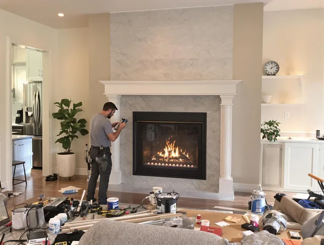 Newly installed fireplace by Willoughby Chimney Sweep in Willoughby, OH