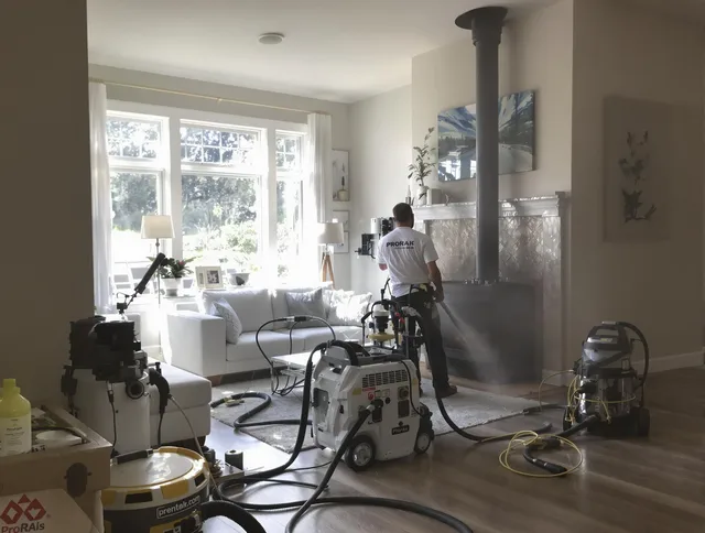 Soot removal service by Willoughby Chimney Sweep for a fireplace in Willoughby, OH
